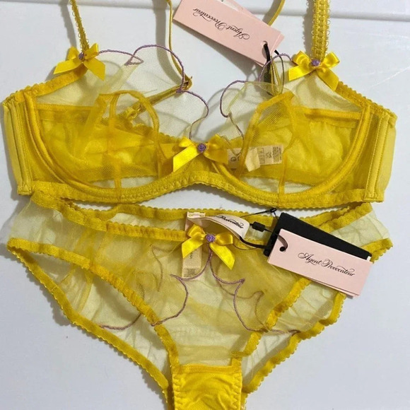 Agent Provocateur Lorna Yellow 2-piece Set: Bra 32DD/ Brief AP2 Small - Picture 8 of 10
